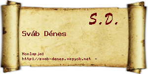 Sváb Dénes névjegykártya